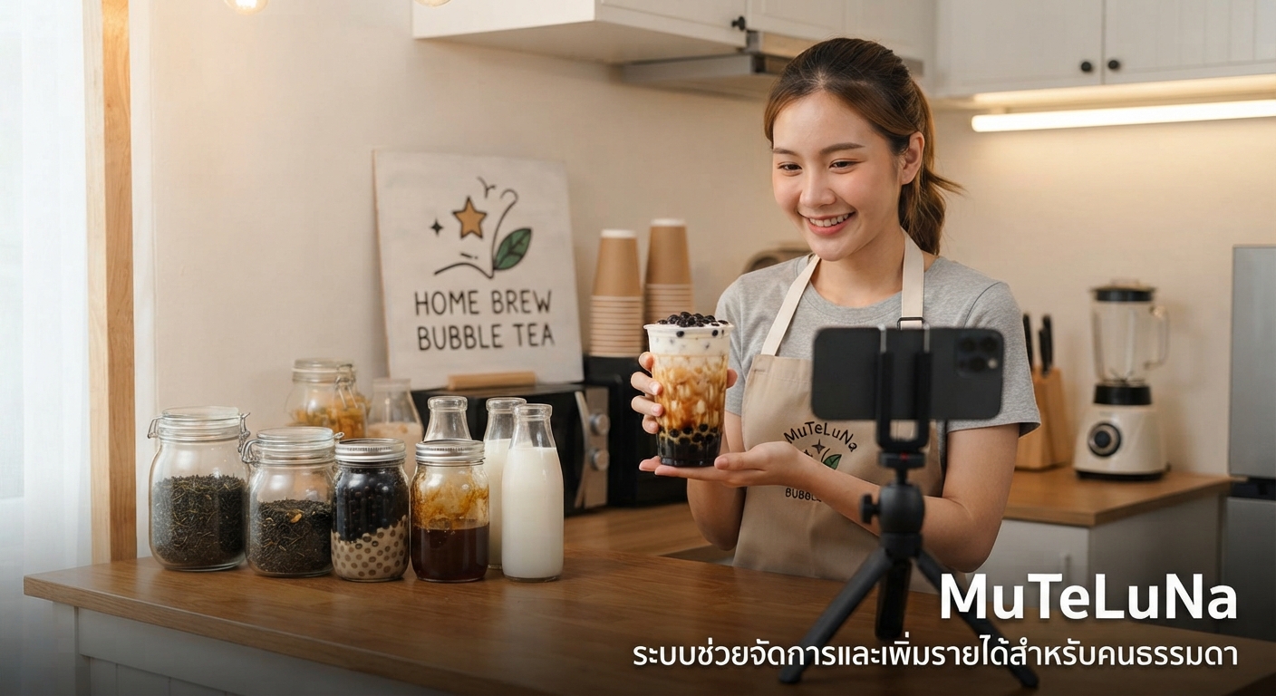 ทำชานมไข่มุก/ชาชีสขายเดลิเวอรี่ (ไม่ซื้อแฟรนไชส์)